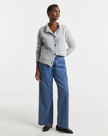 Grey Boucle Cardigan