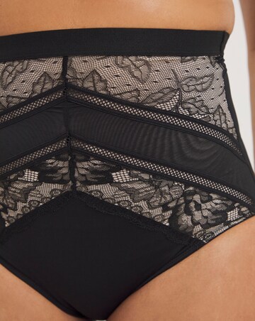 MAGISCULPT Firm Tummy Control Lace And Mesh Waist Nipper Brief - Black