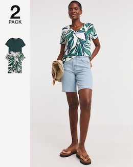 2 Pack V Neck Short Sleeve T-Shirt