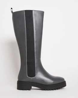 Leather High Leg Chunky Chelsea - Wide Fit (E) &amp; Standard Calf