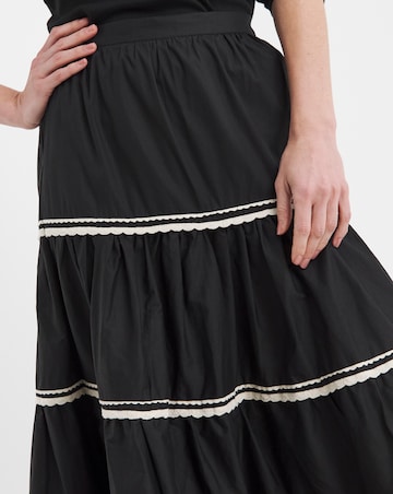 Black Tiered Maxi Skirt
