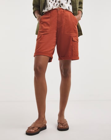 Rust Soft Stretch Cargo Detail Shorts