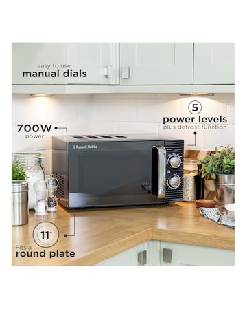 Russell Hobbs RHM1731B 17Litre Inspire Compact Manual Microwave - Black