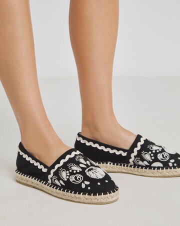 Jenner Embroidered Espadrille Shoes Wide E Fit