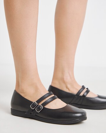 Heavenly Soles Alexis Classic Mary Janes With Two Straps - Wide Fit (E)