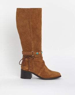 Joe Browns Knee High Suede Boot E Fit Super Curvy Calf