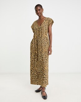 Pure Cotton Grown On Sleeve Maxi Dress