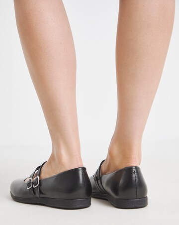 Heavenly Soles Alexis Classic Mary Janes With Two Straps - Wide Fit (E)