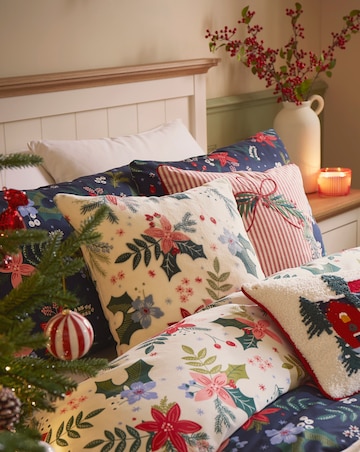 Noelle Christmas Floral Cushion