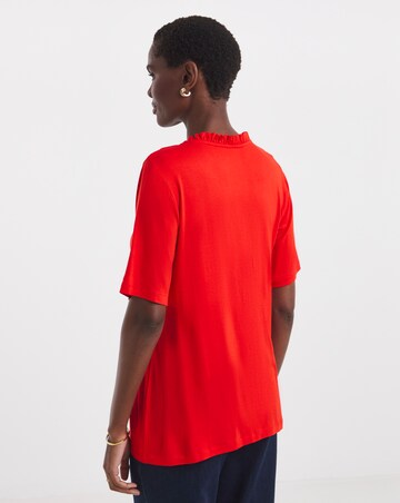 Red Frill Neck Top