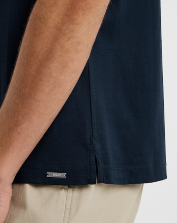 Folio Mercerised Supima Zip Polo-Navy