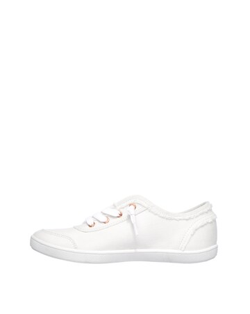 Skechers White Bobs B Cute Canvas Lace Up -Wide Fit (E)