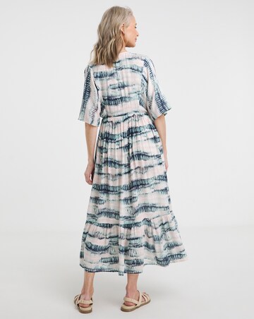 Julipa Shirred Front Crinkle Midi Dress