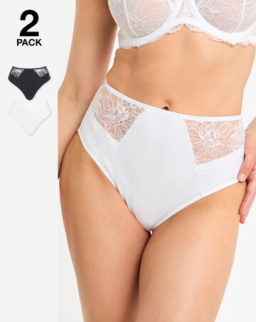 Pretty Secrets (2 Pack) New Ella Full Knickers Black/White