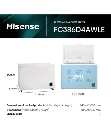 Hisense FC386D4AWLE Static 297L Chest Freezer - White
