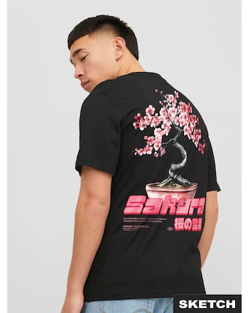 Jack & Jones Sakura Crew Neck T-Shirt - Black