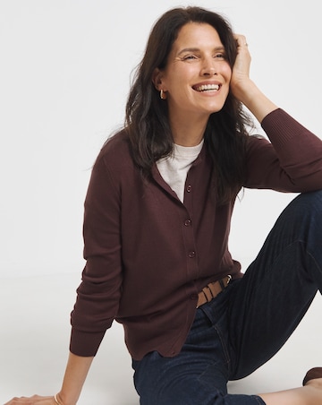 Eversoft Coffee Crew Neck Cardigan