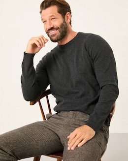 FatFace Rye Crew Neck Jumper (Regular &amp; Tall) - Grey
