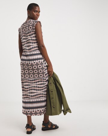 Soft Touch Jersey Midi Dress With Zip Front