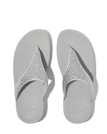 Fit Flop Silver Lulu Crystal Toe-Post Sandals -Standard Fit (D)