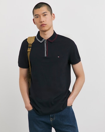 Tommy Hilfiger Navy Zip Neck Polo