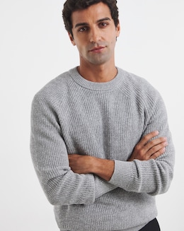 Cotton Twist Crew Neck Knitted Jumper