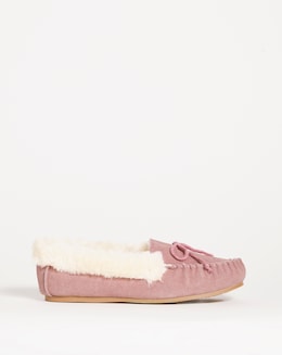 Fiora Suede Moccasin Slippers - Extra Wide Fit (EEE)