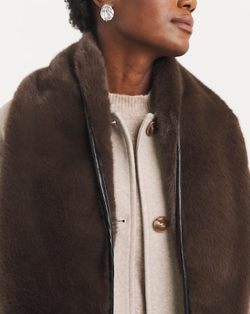 Faux Fur PU Trim Scarf