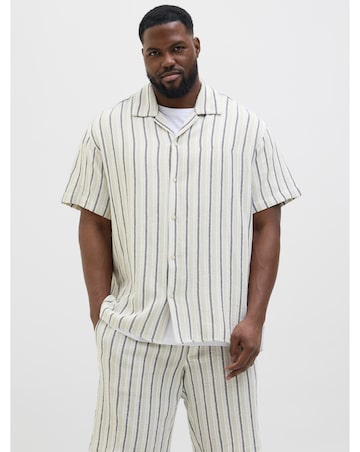 Jack & Jones Coba Stripe Resort Shirt - Natural