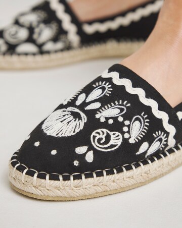 Jenner Embroidered Espadrille Shoes Wide E Fit