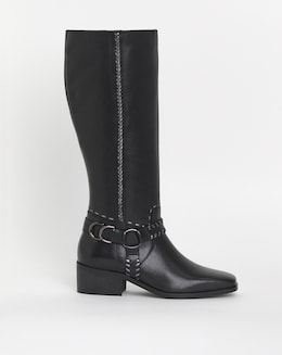 Joe Browns Knee High Leather Riding Boot EEE Fit Super Curvy Calf
