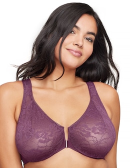 Glamorise Plus Size Lacey T-Back WonderWire Bra 9246