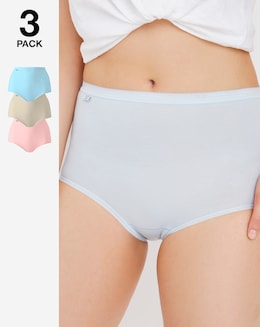 Sloggi 3Pack Cotton Basic Maxi Knicker, Brights or Pastels