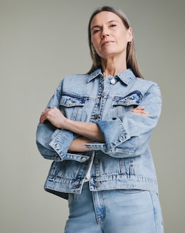 Blue Oversized Trucker Denim Jacket