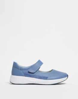 Juniper Leather Touch and Close Bar Shoe - Wide Fit (E)