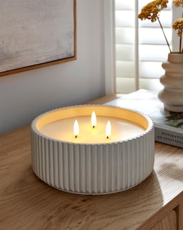 Large LED Textured Candle