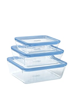 Pyrex Zero Plastic 3 Piece Glass Storage Set