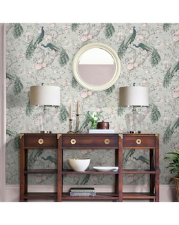 Laura Ashley Belvedere Sage Green Wallpaper