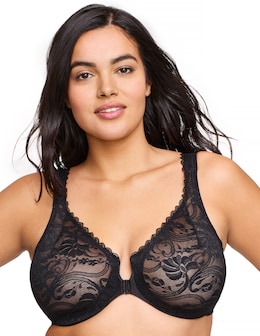 Glamorise Plus Size WonderWire Lace Front-Fastening 9245