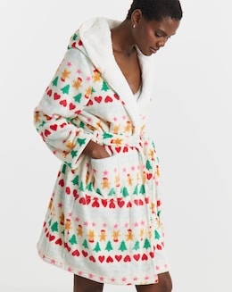 Pretty Secrets Christmas Fair Isle Dressing Gown
