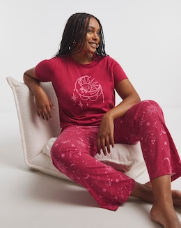 Simply Be Value Pyjama Set Celestial Burgundy