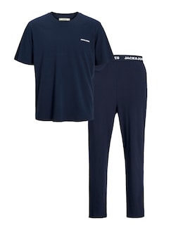 Jack &amp; Jones Everest Logo PJ Set - Navy