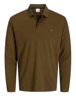 Jack &amp; Jones Premium Long Sleeve Polo - Khaki