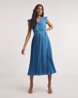 Joanna Hope Pleated Belted Midi Dress