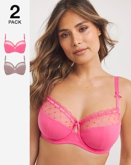 Pretty Secrets 2 Pack Rachel Mink/Pink Balcony Bras B-G