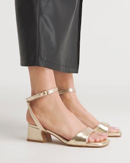Amber Barely There Low Block Heel Sandals Extra Wide EEE Fit