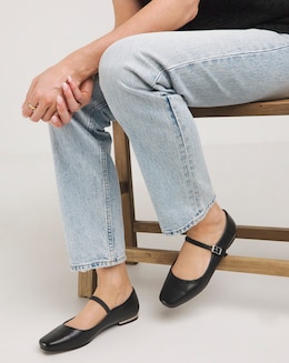 Emilie Mary Jane Stretch Strap Ballerina Shoes Wide E Fit Simply Comfort