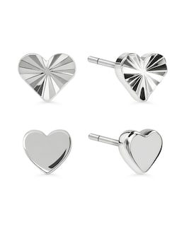 Radley Silver Textured Heart Earrings