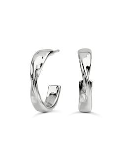 Radley Silver Plated Hammer Hoop Earring