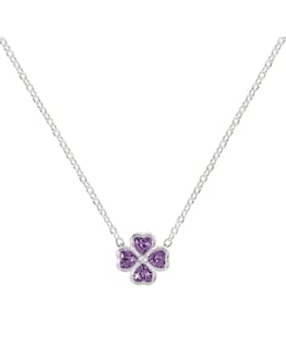 Radley Silver Purple CZ Flower Necklace